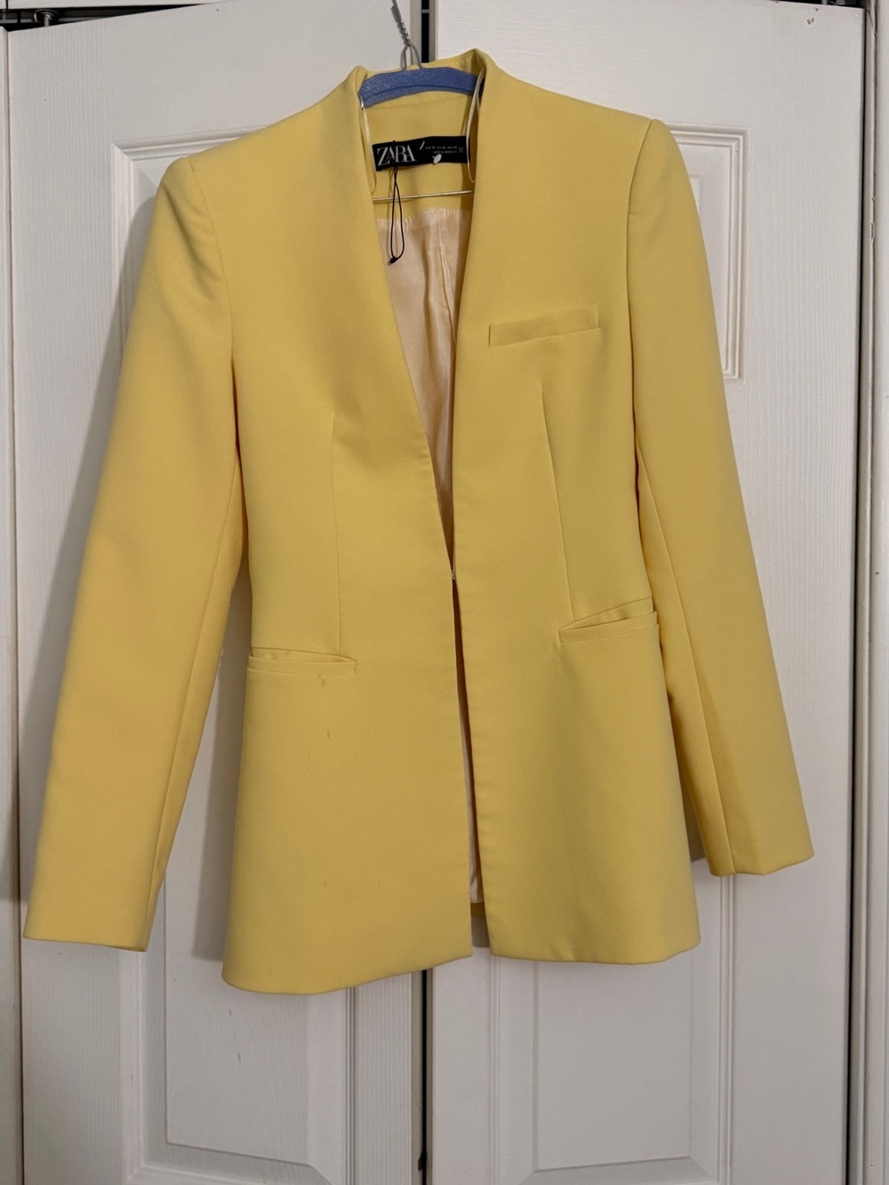 ZARA Yellow Tailored Open-Front Blazer and pants